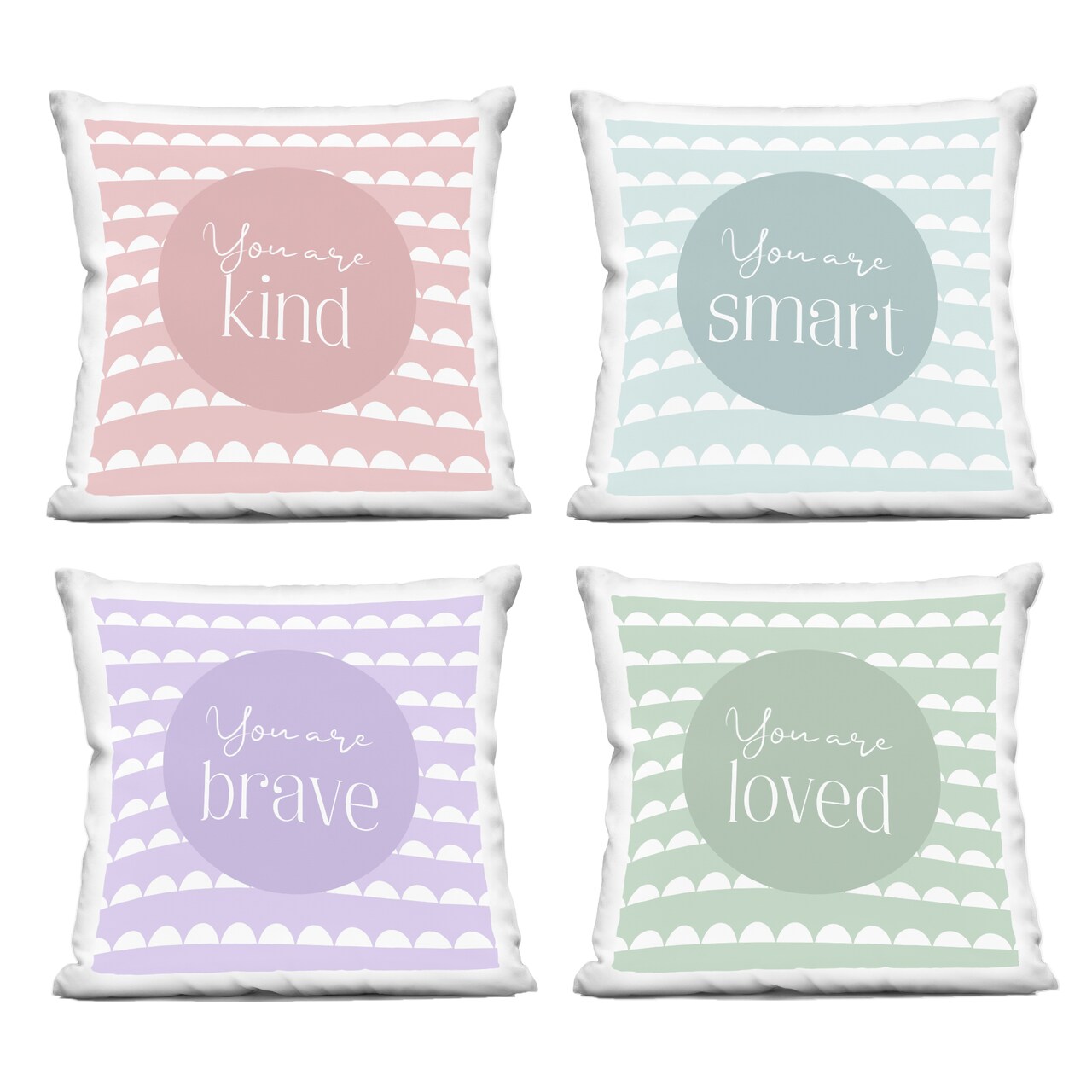 Stupell Industries Personal Affirmations Inspirational 4 Piece Decorative Printed Throw Pillow Set, design by Christine Simpson Art, 18 x 7 x 18